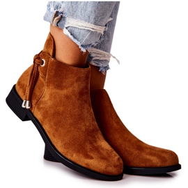 Bottes Numbero en daim camel pour femmes brun