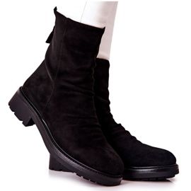 Bottes Hautes En Daim Froissé Noir Trisha