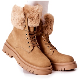 Bottes Chaudes Avec Fourrure Beige Farley brun