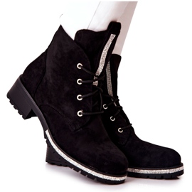 Bottes chaudes en daim noires Grecia le noir
