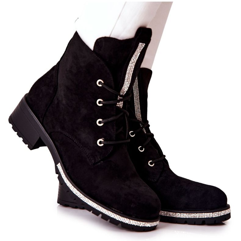Bottes chaudes en daim noires Grecia le noir
