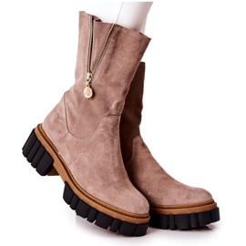 PA2 Bottines isolées en cuir Cappucino Souffle multicolore