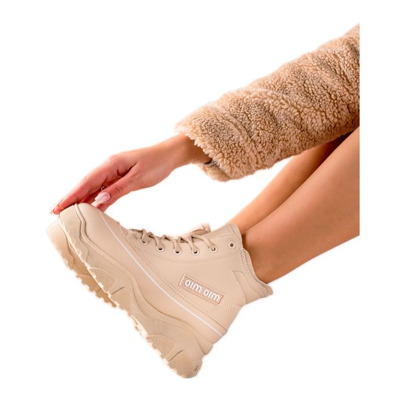TRENDI Baskets Bottines Beiges