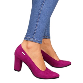 Escarpins sur le poste de Monique W AN866H fuchsia blanc rose