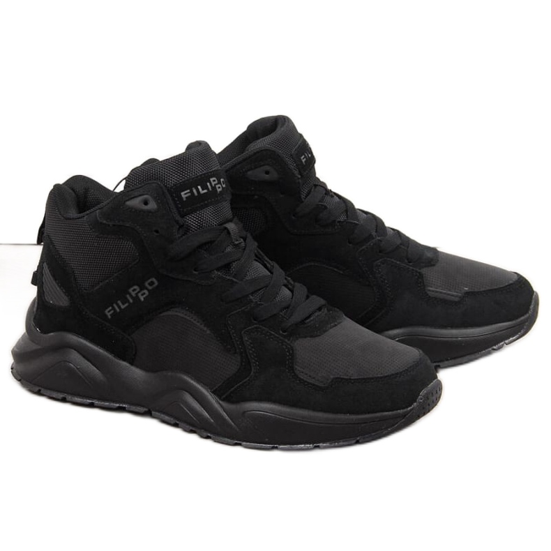 Baskets montantes noires Filippo M PAW305 le noir