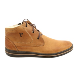 Polbut Bottes d'hiver pour hommes, nouées 339S camel beige jaune