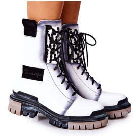 Bottines Cuir Bottes Chaudes Maciejka Blanc 05113-11 noir