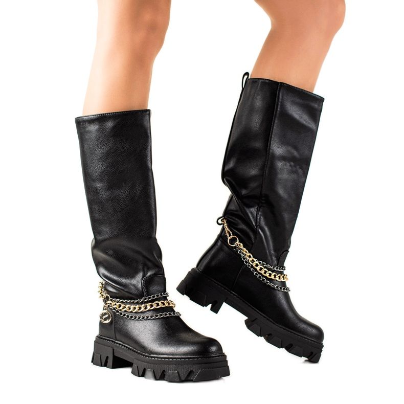 Seastar Bottes enchaînées à la mode le noir