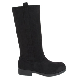 Boots à tige droite Unnu Black le noir