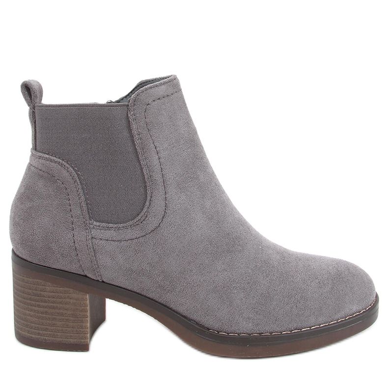 Bottines à talons larges Fill Grey gris