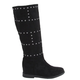 Bottes sur un coin Ferto Black caché le noir Bottes sur un coin Ferto Black caché le noir