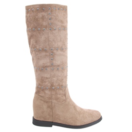 Bottines sur un coin caché Ferto Kaki beige