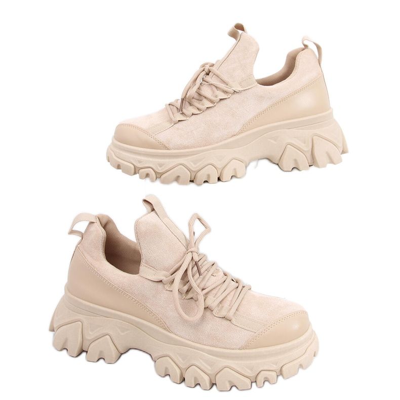 Chaussures de sport à semelles hautes Huggy Khaki beige