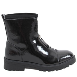 Bottines laquées Quer Black Mirror noir