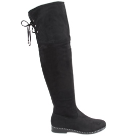 Bottes d'équitation mousquetaires noires Dotta