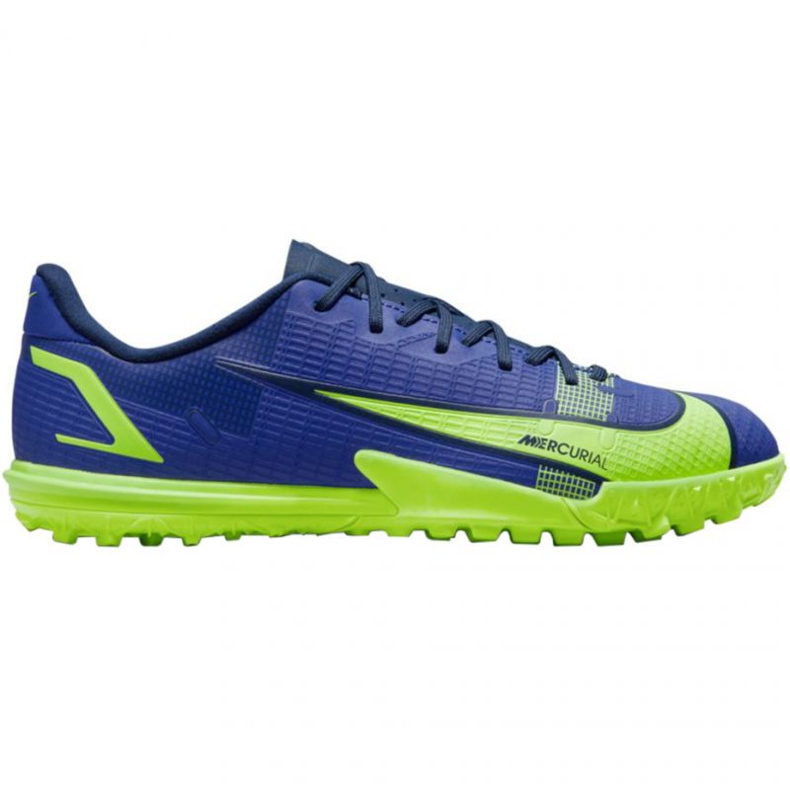 Nike Mercurial Vapor 14 Academy Tf Jr CV0822 474 chaussures de football bleu vert bleu