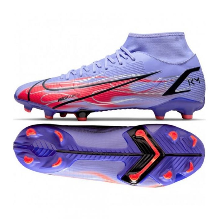 Chaussures de football Nike Mercurial Superfly 8 Academy Km FG / MG M DB2857 506 noir, violet, rouge roses et violets