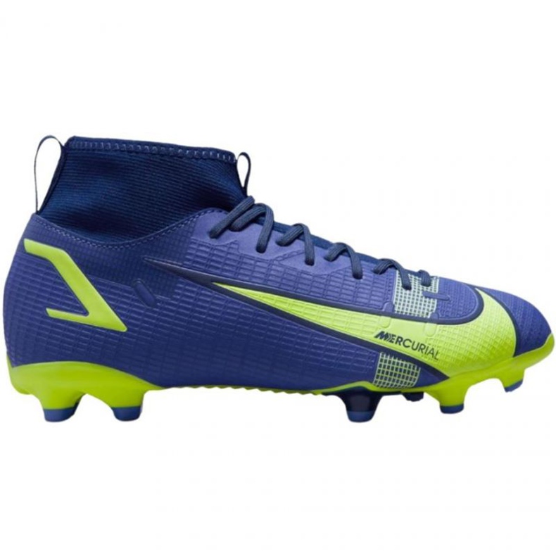 Nike Mercurial Superfly 8 Academy FG / MG Jr CV1127 474 chaussures de football royale, verte bleu