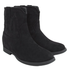 Bottes sur un coin Astrid Black caché le noir