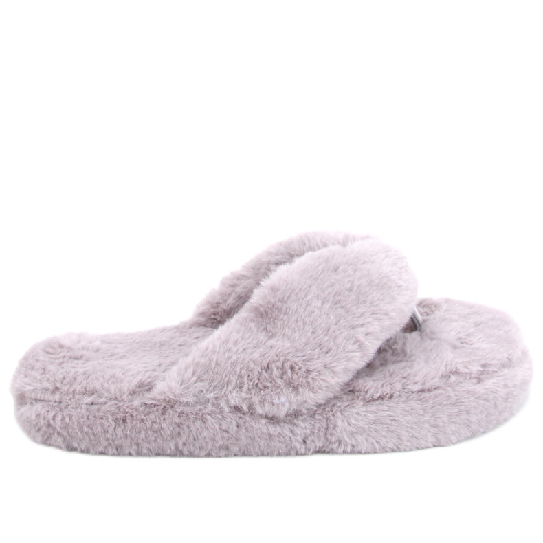 Chaussons en fourrure lapin gris