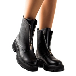Seastar Bottes noires à la mode avec une fermeture éclair le noir