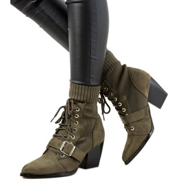 Bottines chaussettes vertes pour femmes d'Arenas kaki