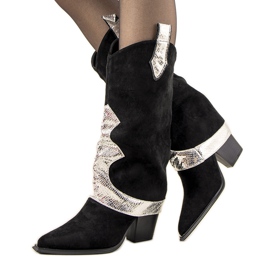 Bottes de cowboy noires de Luciana le noir Bottes de cowboy noires de Luciana le noir