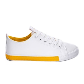 Baskets blanches Valérie jaune