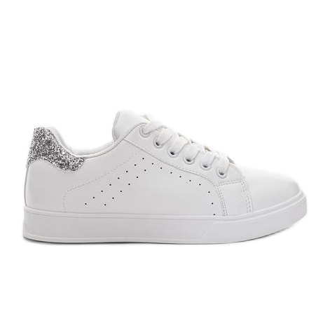 Baskets blanches à paillettes Shine argent