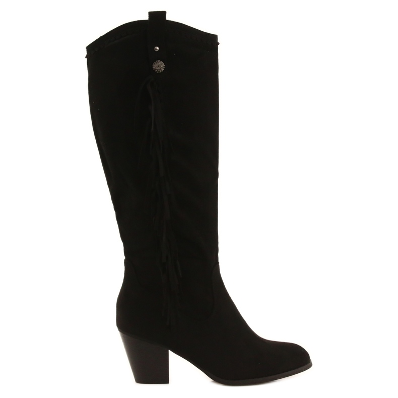 Bottines chaudes noires à rayures Voisine le noir