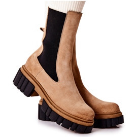 Bottes En Cuir Ouvrières Laura Messi Beige 2421