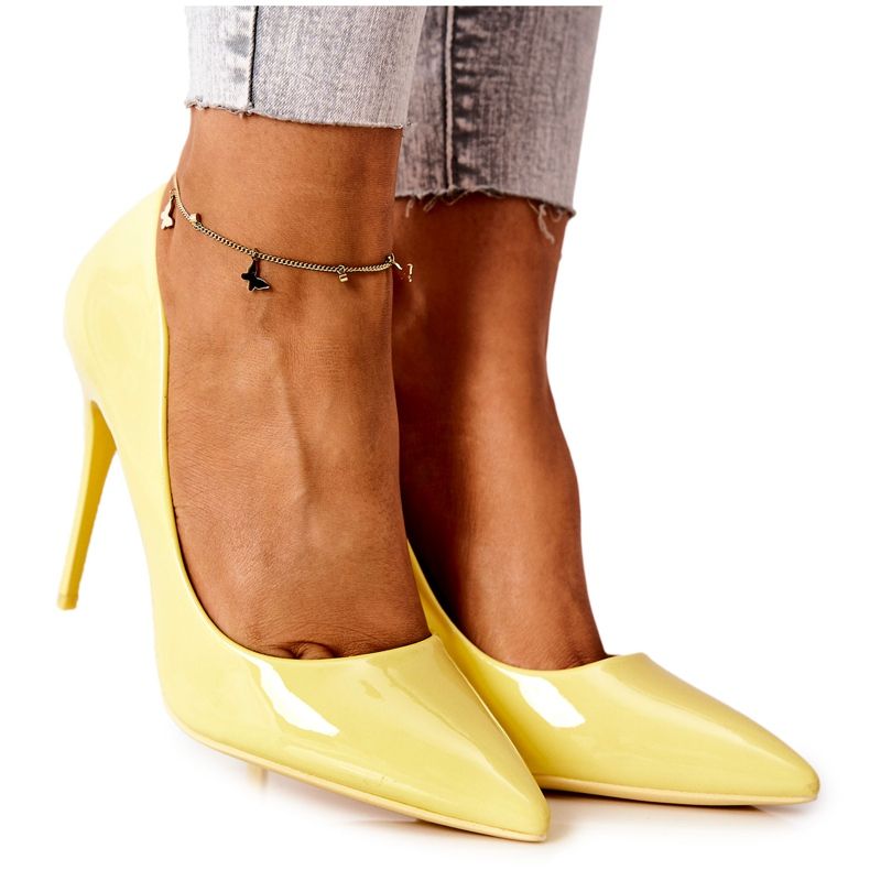 PG2 Talons Hauts Adrinnah Jaune Laqué Élégant