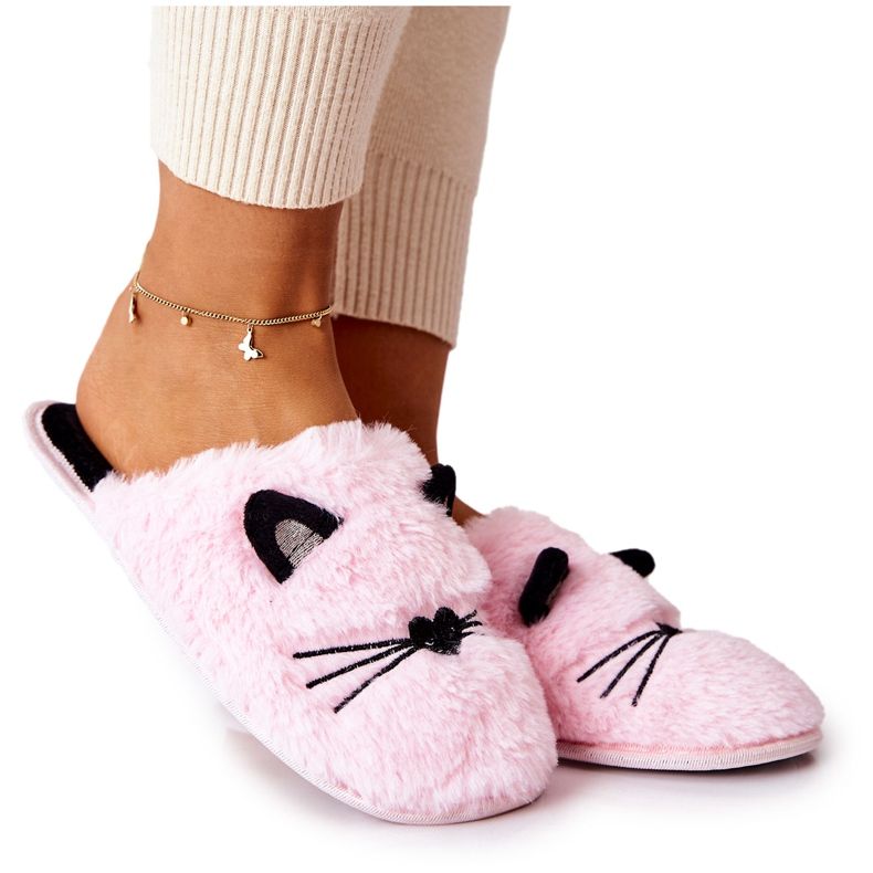 PE1 Chaussons Doux Chatons Aux Oreilles Distty Roses
