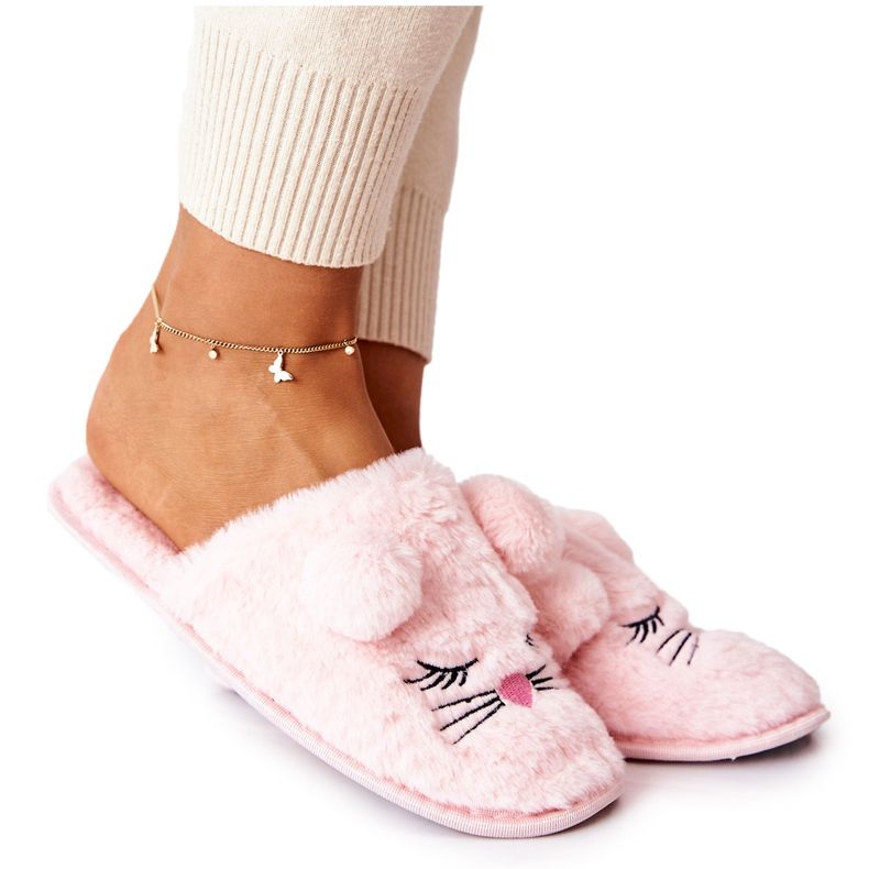 PE1 Chaussons Souris Doux Avec Oreilles Rose Luise