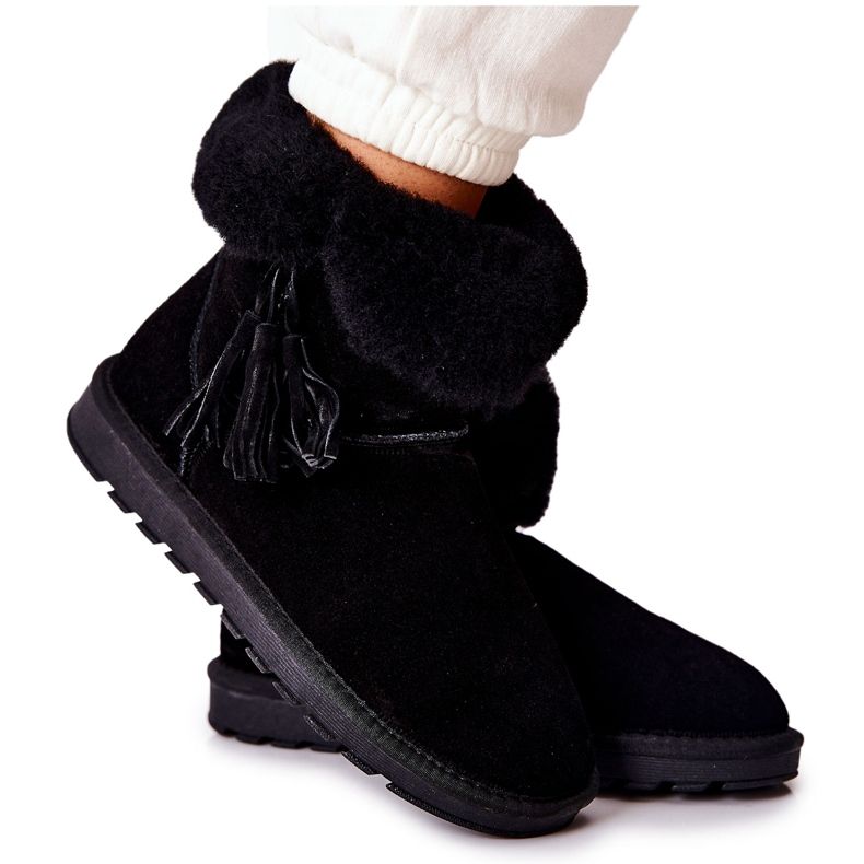 FS1 Mukluki Bottes de neige chaudes Fringes Noir Sorella le noir FS1 Mukluki Bottes de neige chaudes Fringes Noir Sorella le noir