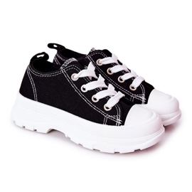 FR1 Baskets pour enfants sur la plate-forme Travel Time noir-blanc le noir