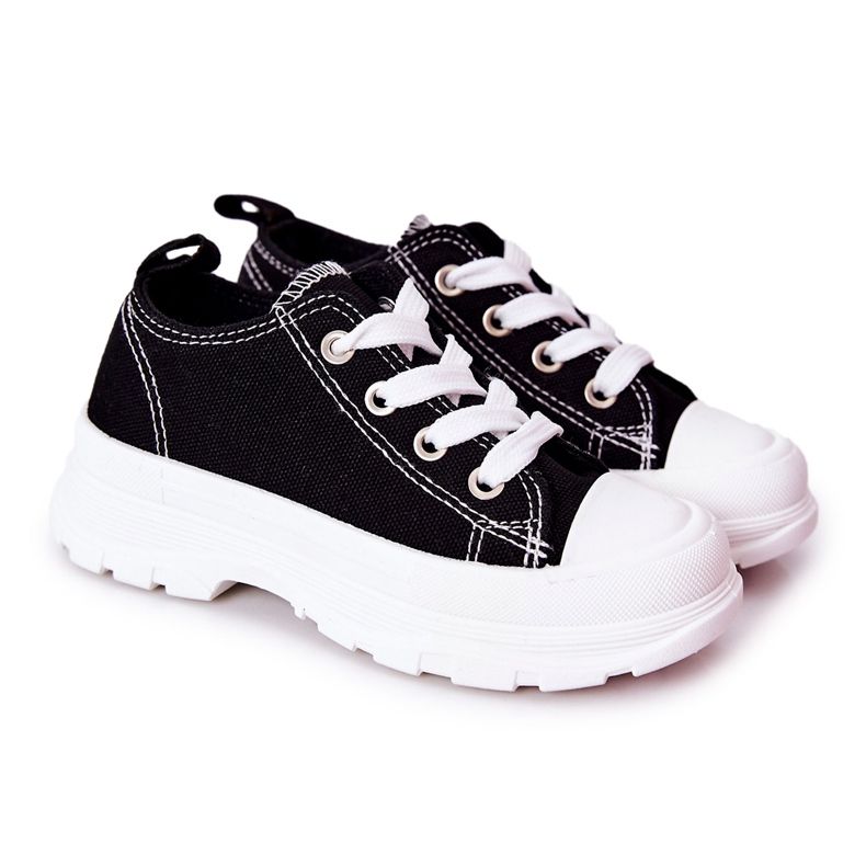 FR1 Baskets pour enfants sur la plate-forme Travel Time noir-blanc le noir
