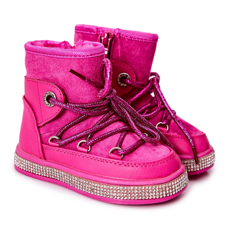 FR1 Bottes de Neige Enfant Avec Cubic Zirconia Wellma Fuchsia rose FR1 Bottes de Neige Enfant Avec Cubic Zirconia Wellma Fuchsia rose