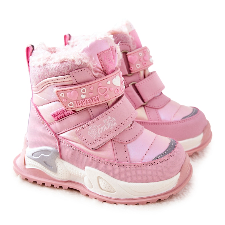 PJ2 Bottes de neige roses Chilly Warm pour enfants