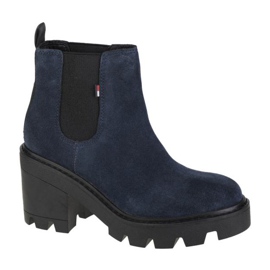 Tommy Hilfiger Essential Suede Mid Heel Boot W EN0EN01093-C87 bleu marin