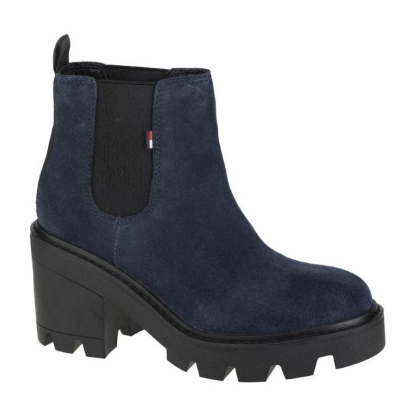 Tommy Hilfiger Essential Suede Mid Heel Boot W EN0EN01093-C87 bleu marin