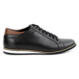 Olivier Chaussures en cuir pour hommes 7008KB noir le noir