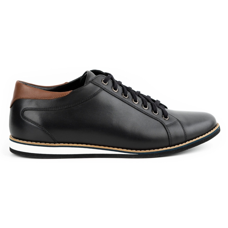Olivier Chaussures en cuir pour hommes 7008KB noir le noir