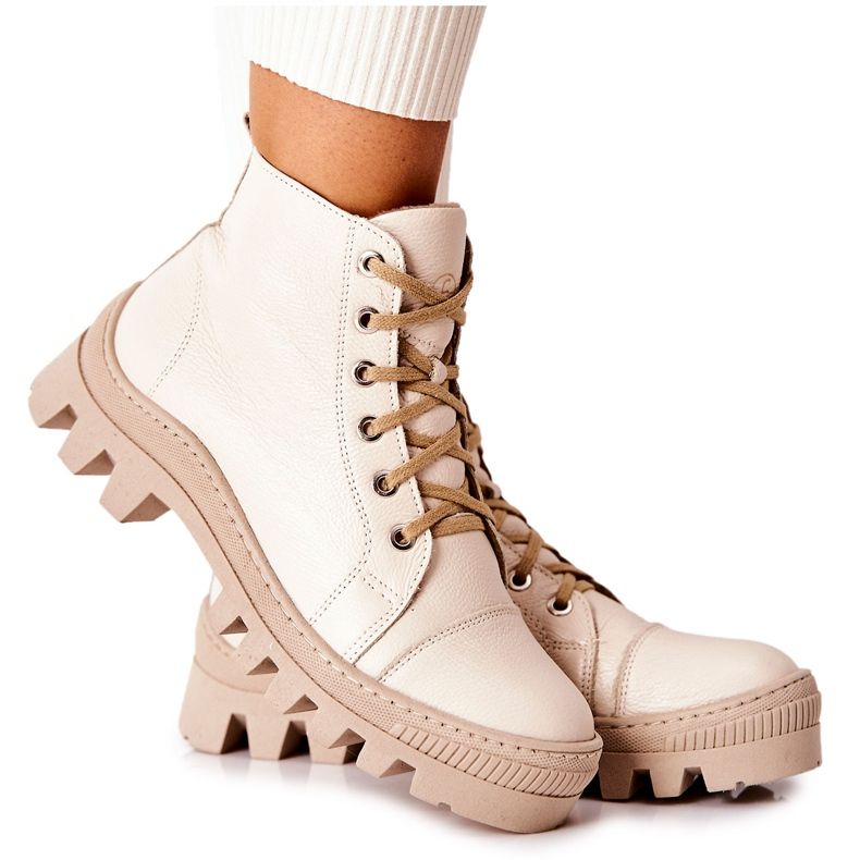 PF1 Bottes chaudes en cuir Baskets Madisson beiges