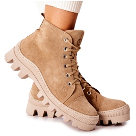 PF1 Bottines en daim chaudes Sneakers Camel Madisson beige