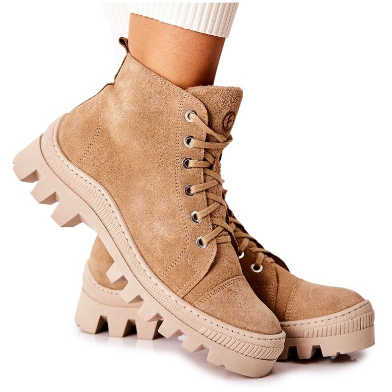 PF1 Bottines en daim chaudes Sneakers Camel Madisson beige