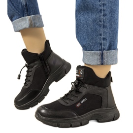 Boots femme noires isolées avec élastique Adalgis