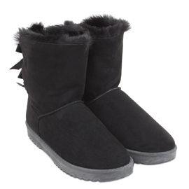Bottes de neige pour femmes avec nœuds Tosse Black noir