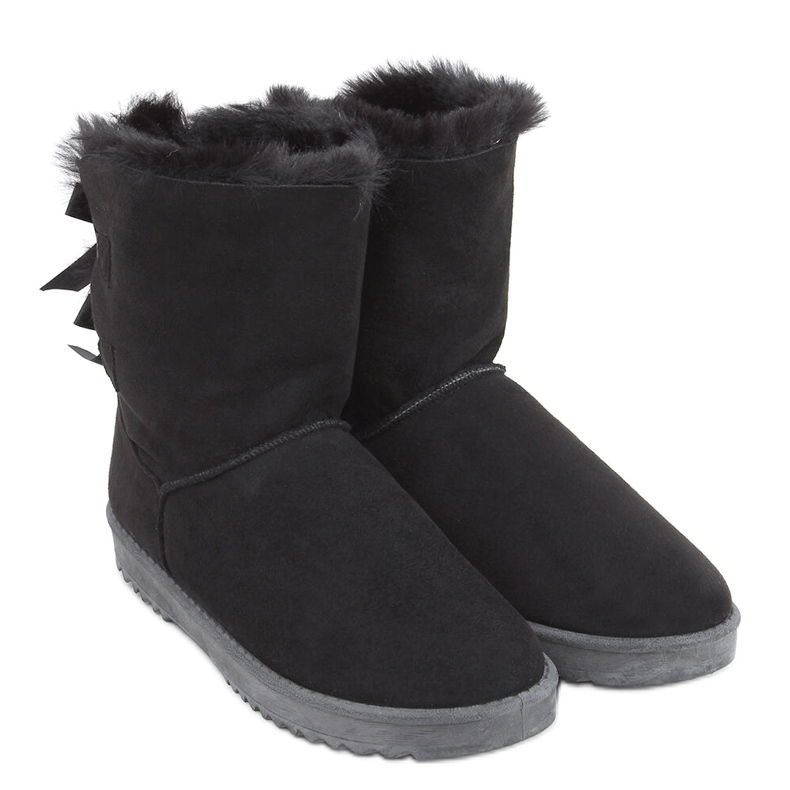 Bottes de neige pour femmes avec nœuds Tosse Black le noir