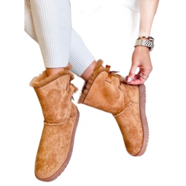 Bottes de neige femme avec nœuds Tosse Camel beige jaune